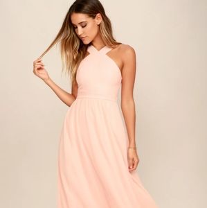 Lulu's Air of Romance Blush Dress